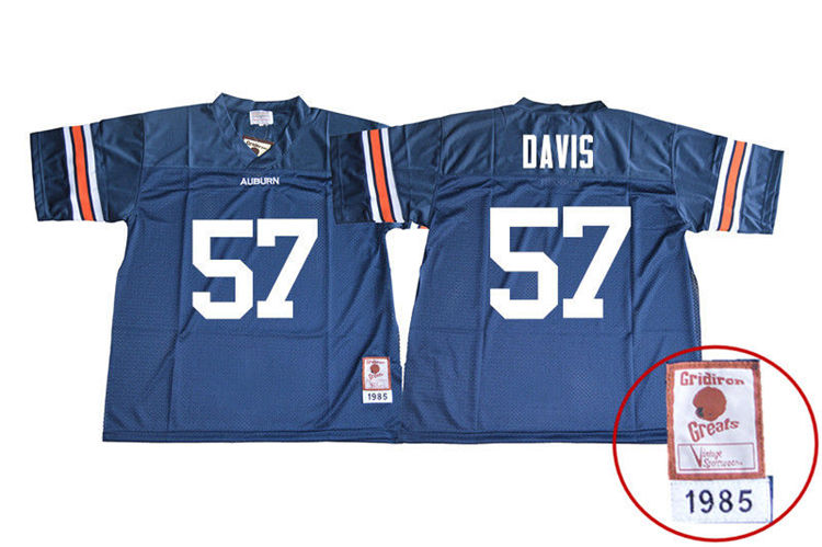 Auburn Tigers Youth Deshaun Davis #57 Navy Stitched College 1985 Throwback NCAA Authentic Football Jersey BEO4474LV